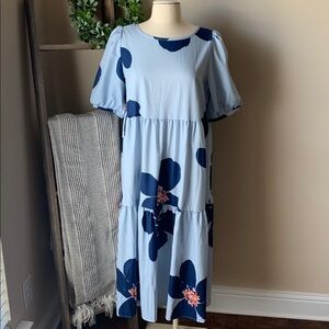 SHEIN maxi dress with blue flowers